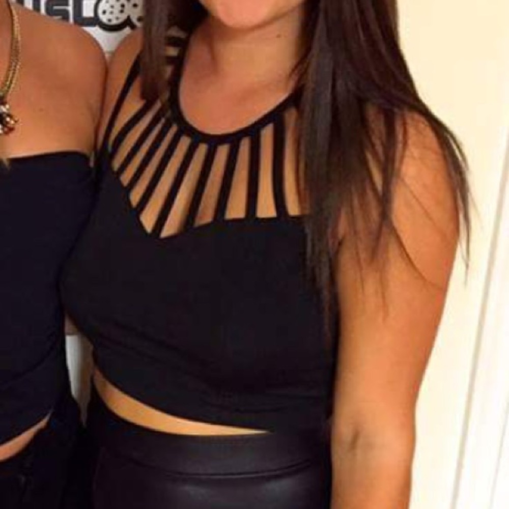 Adorable black crop top size small